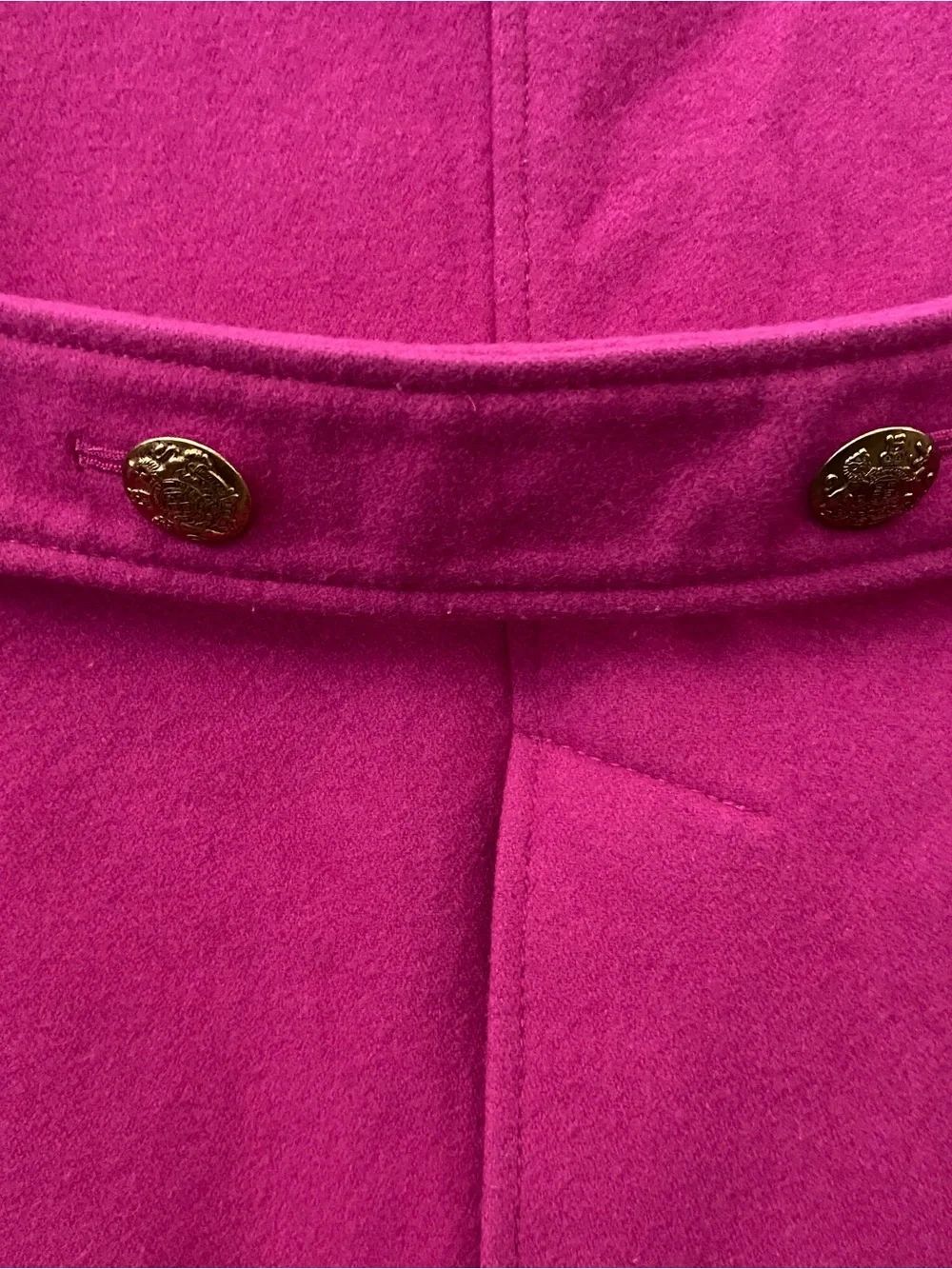 J. Crew Pink Double Breasted Peacoat Women’s Sz 0 Large Gold Buttons Wool Blend - Picture 5 of 6